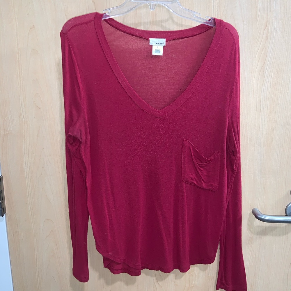Red Wet Seal long sleeve blouse. Size M.